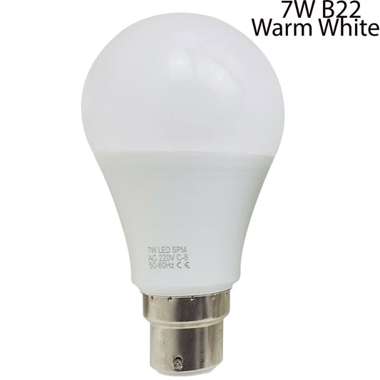7W B22 Glühbirne Energiesparlampe Warm White Globe