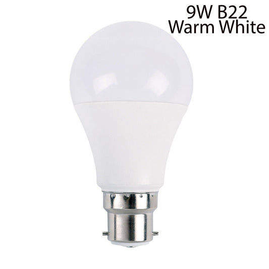 9W B22 Glühbirne Energiesparlampe Warm White Globe
