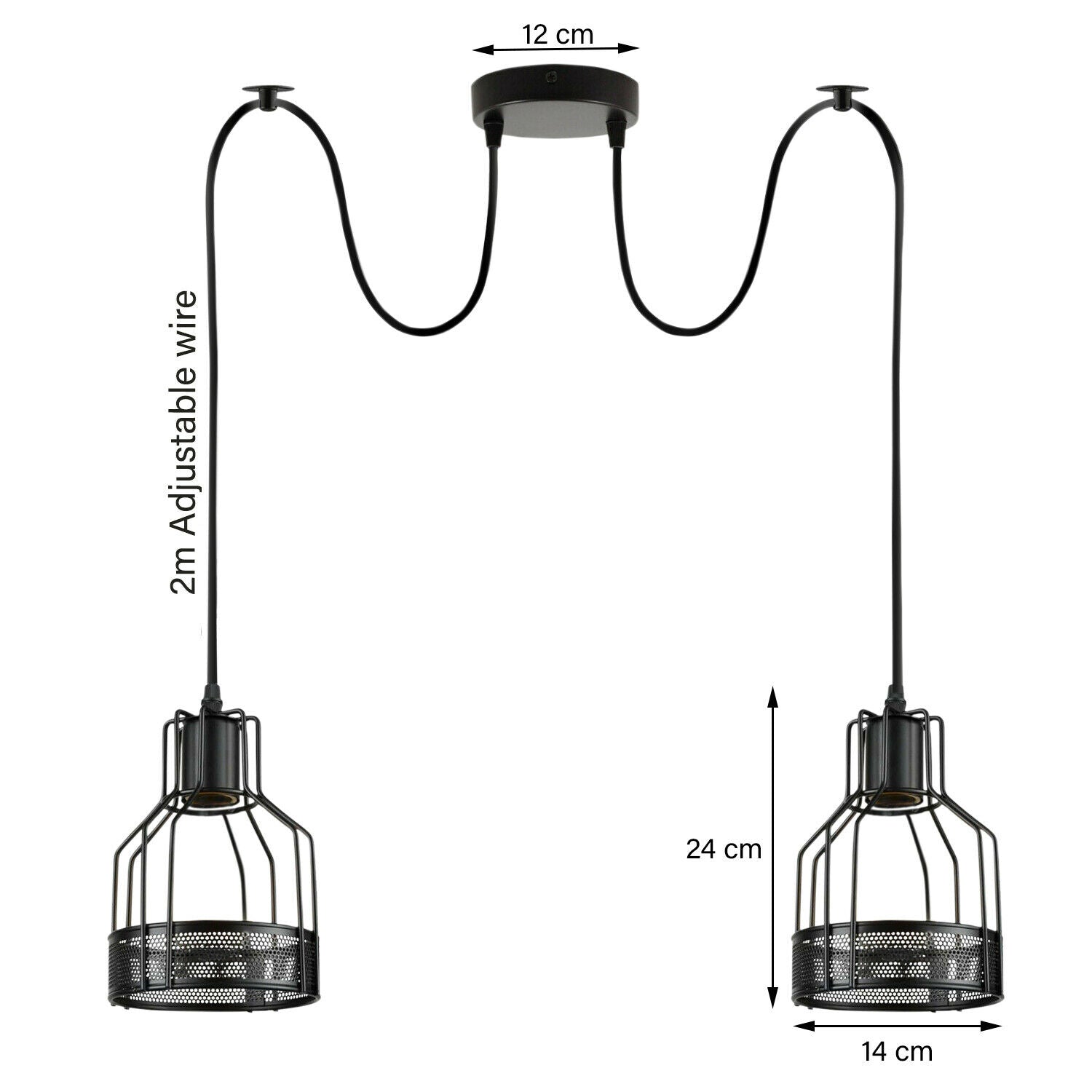 Spinnenlampe Pendelleuchte 2-flammig Schlafzimmer