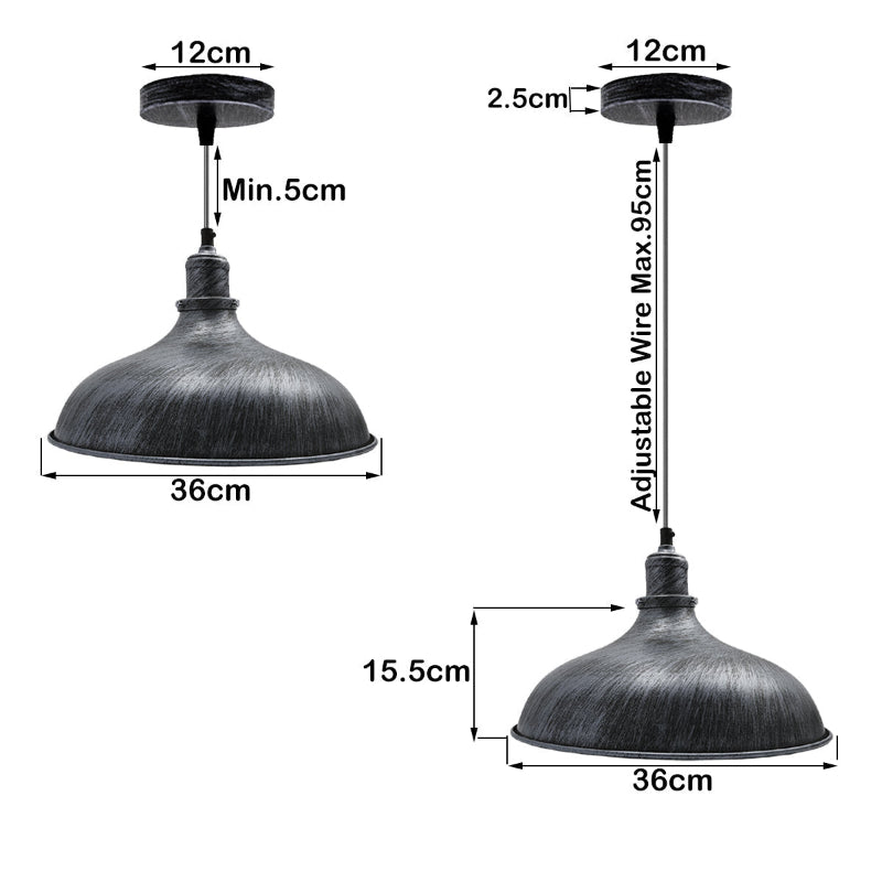 Moderne Pendelleuchte Ø 36cm| E27 Metallampe 