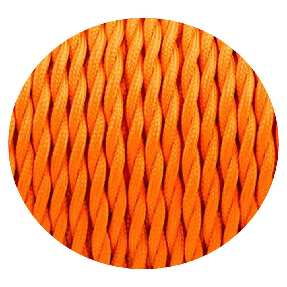 Textilkabel Lampenkabel Stoffkabel 2x0.75mm², Geflochten, Orange