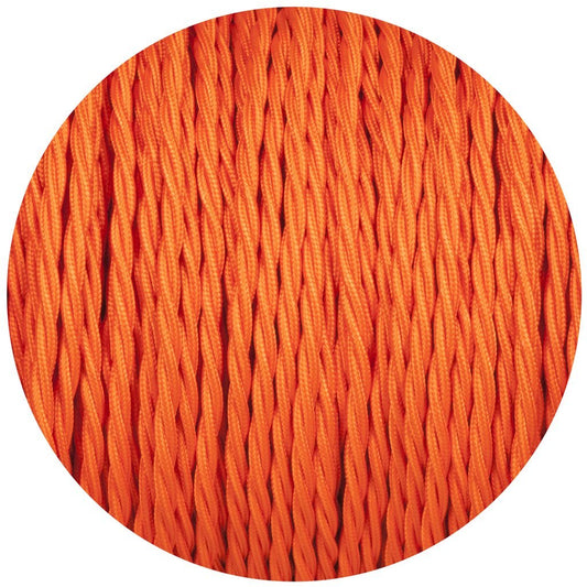 Textilkabel 3 Adrig Lampenkabel 0.75mm², Geflochten, Orange