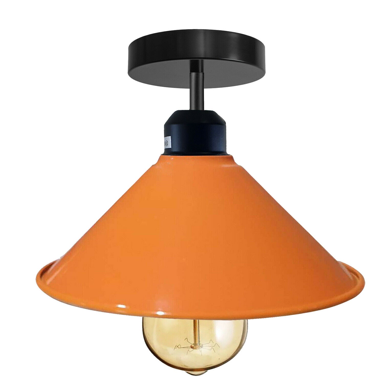 Orange-Deckenlampe Industrie Retro E27 Hängeleuchte Kegel Metall Draht  Vintage Lampe