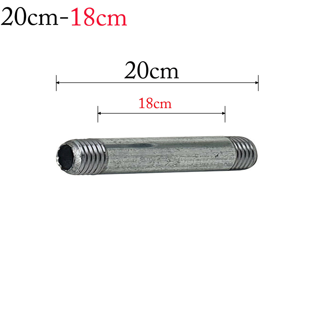 Verzinktes Eisenrohr mit Gewinde - 3/4" Kohlenstoffstahlrohr/Rohr 20 cm