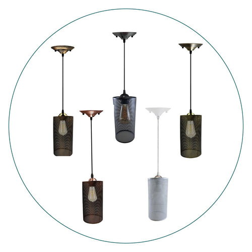 Trommel-Pendelleuchte, hängende Lampenschirme