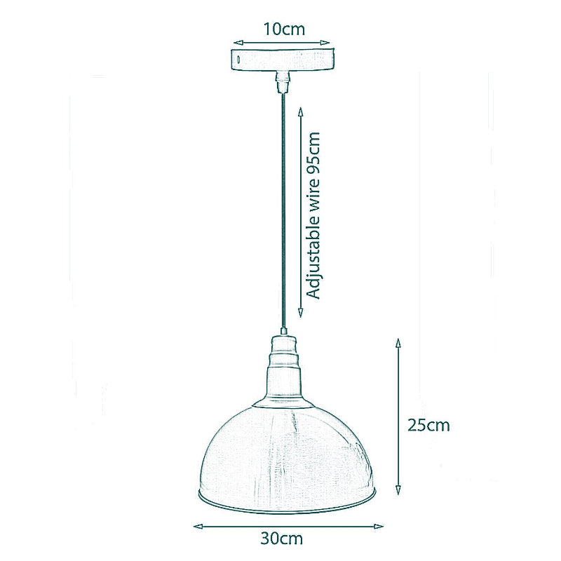 Schwarz Pendelleuchte Ø 30cm Metallschirm 
