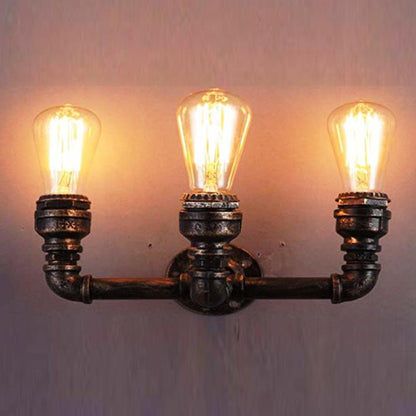 Vintage Eisen Wasserpfeifen Lampen E27 Loft Licht Retro Industrie Wandleuchte LEDSone DE-13