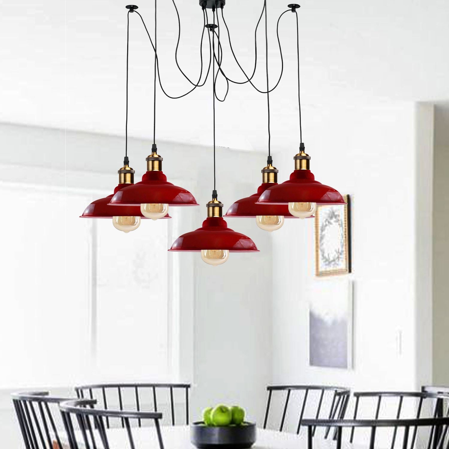 Vintage 5 Flammig Deckenlampe Spinnendesign
