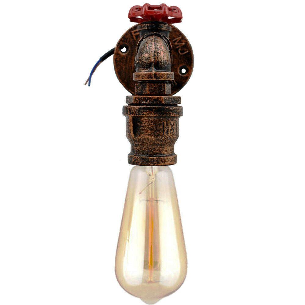 Rustic Red Wall Lights Industrial Metal Water Pipe Wall Lamp - LEDSone DE