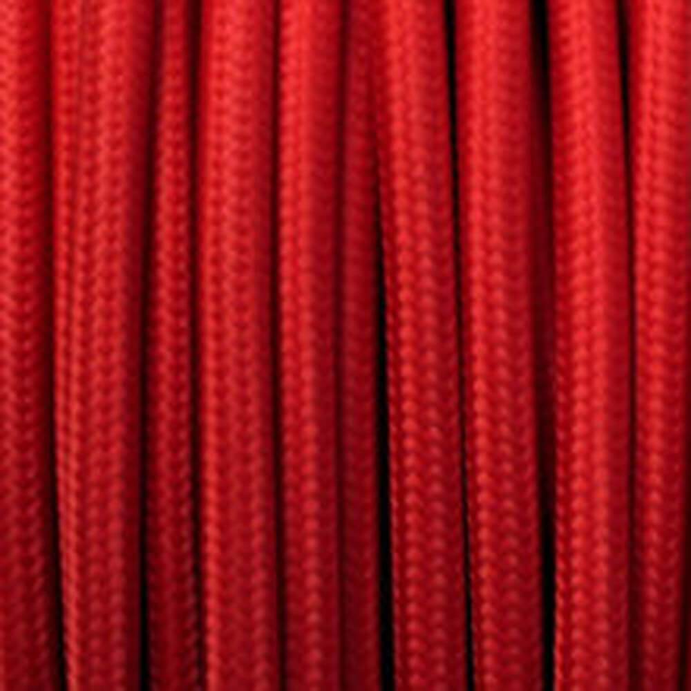 2-adriger runder Vintage geflochtener Stoff Rot gefärbter Cable Flex 0,75 mm - Shop für LED-Leuchten - Transformatoren - Lampenschirme - Halter | LEDSone DE