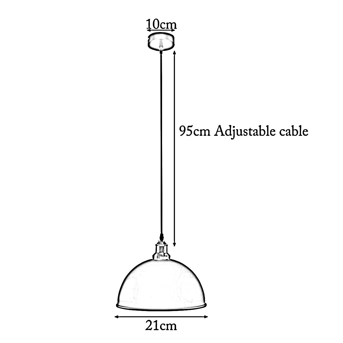 95 adjustable cable Retro Industrial Decke E27 Pendelleuchte Hängeschirm schwarz weiß innen