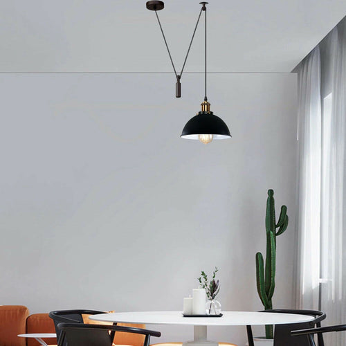 Lampada a sospensione in metallo nero da soffitto per soggiorno ~2265