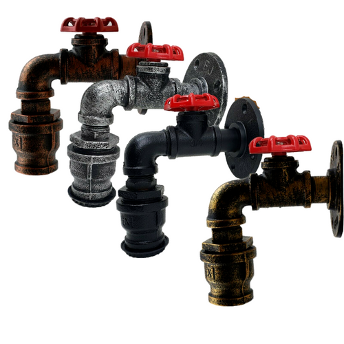 Industrie Wandleuchte Vintage Rohr Wandlampe Steampunk ~2290