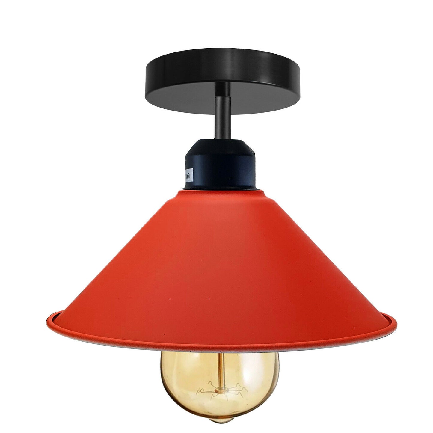 Rot-Deckenlampe Industrie Retro E27 Hängeleuchte Kegel Metall Draht  Vintage Lampe