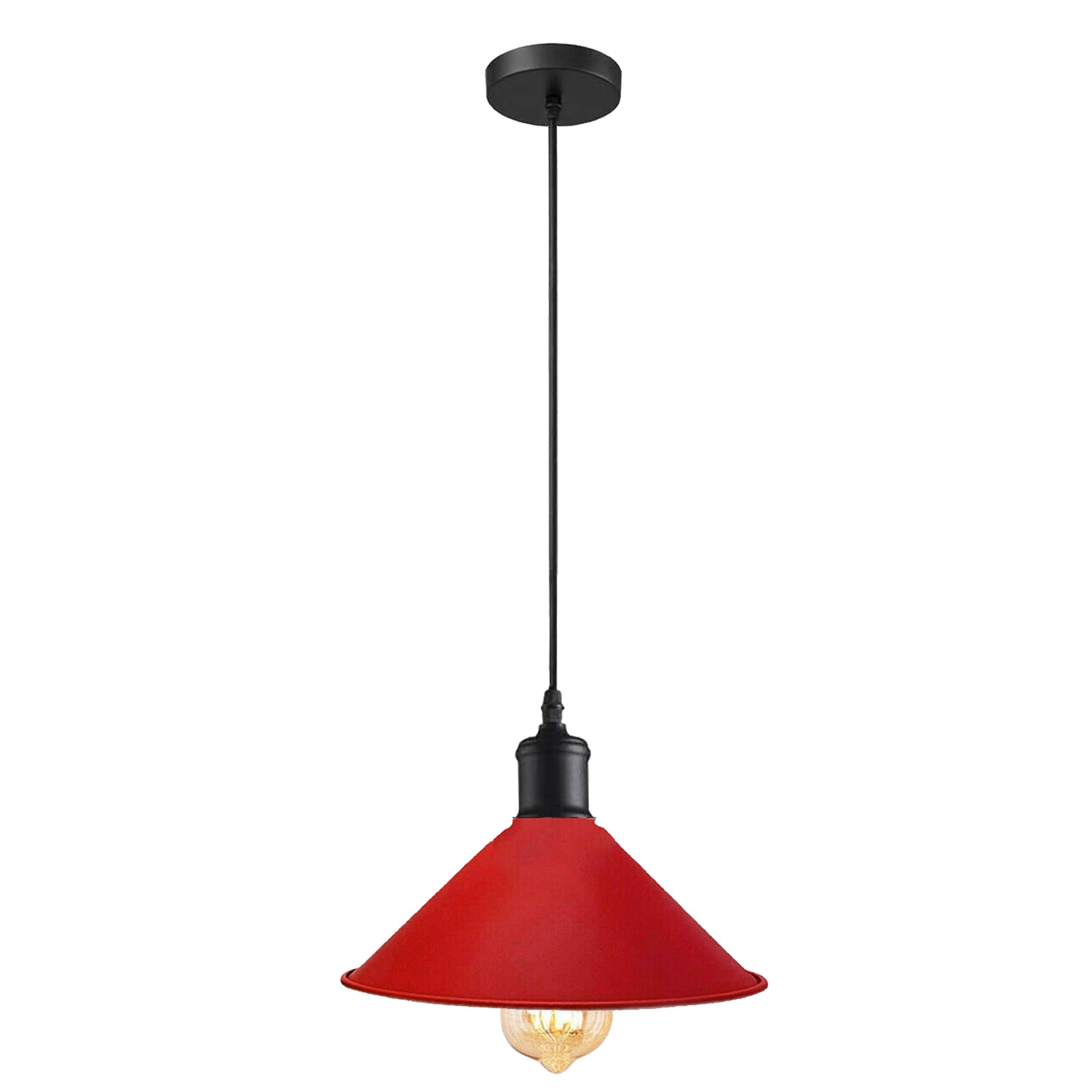 Rot-Industrie Vintage Lampe Retro Deckenlampe Pendelleuchte Kronleuchter E27 Edison