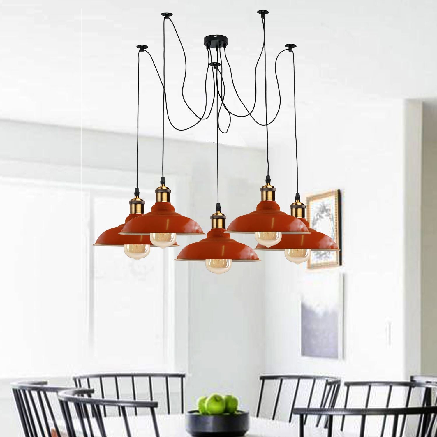 Vintage 5 Flammig Deckenlampe Spinnendesign