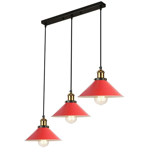 Modern 3-Flammig Pendelleuchte E27 Rote Hängelampe~1634
