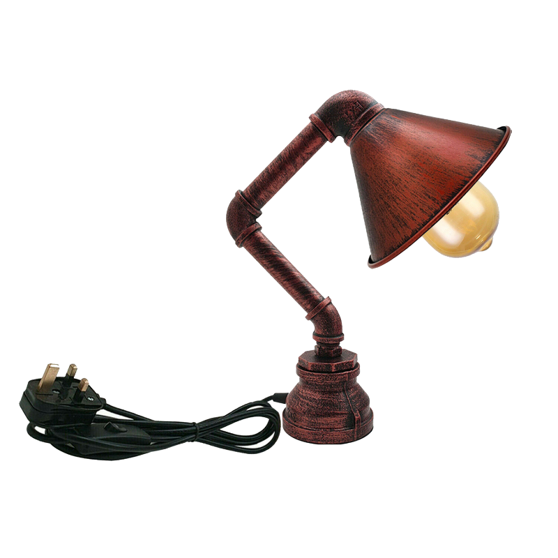 Tischlampe Retro Licht Stecker in Wasserpfeife Steampunk Schreibtisch Lichtschirm