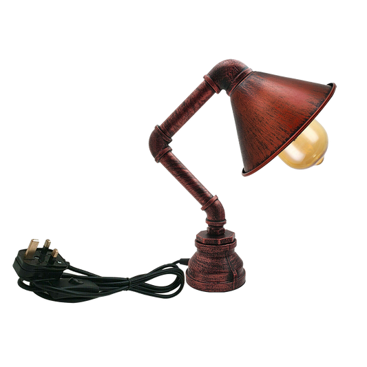 Tischlampe Retro Licht Stecker in Wasserpfeife Steampunk Schreibtisch Lichtschirm
