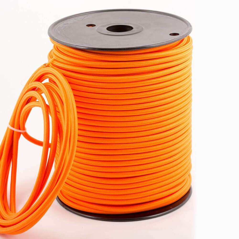 Orange Stromkabel Textilkabel 2 Adrig Lampenkabel Stoffkabel 0.75mm², Rund  kabel ~1156