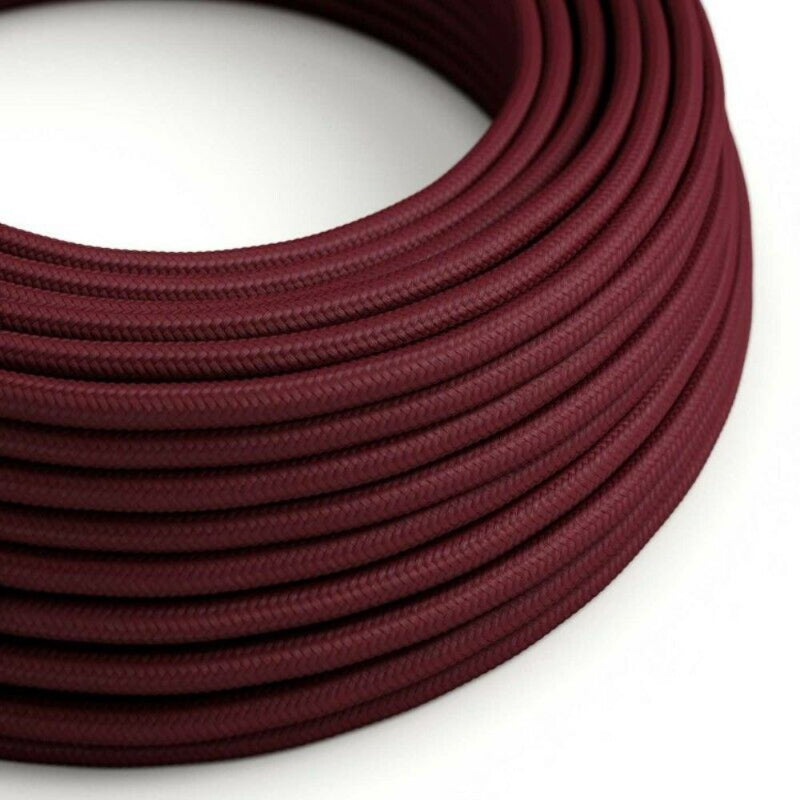 Rundes 3-adriges Lampenkabel 1m 5m 10m Burgund