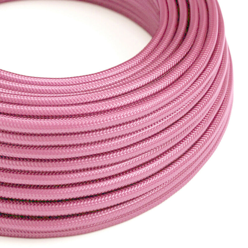 Rundes 3-adriges Lampenkabel 1m 5m 10m Glänzendes Rosa
