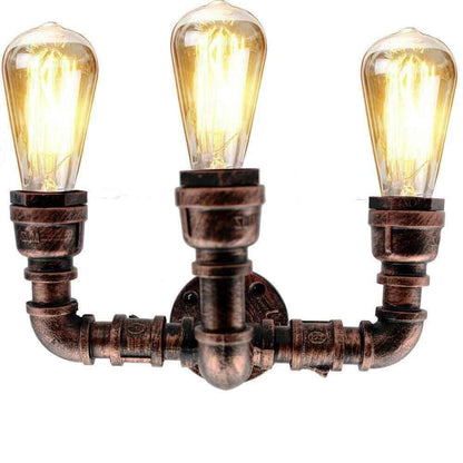 Vintage Eisen Wasserpfeifen Lampen E27 Loft Licht Retro Industrie Wandleuchte LEDSone DE-16