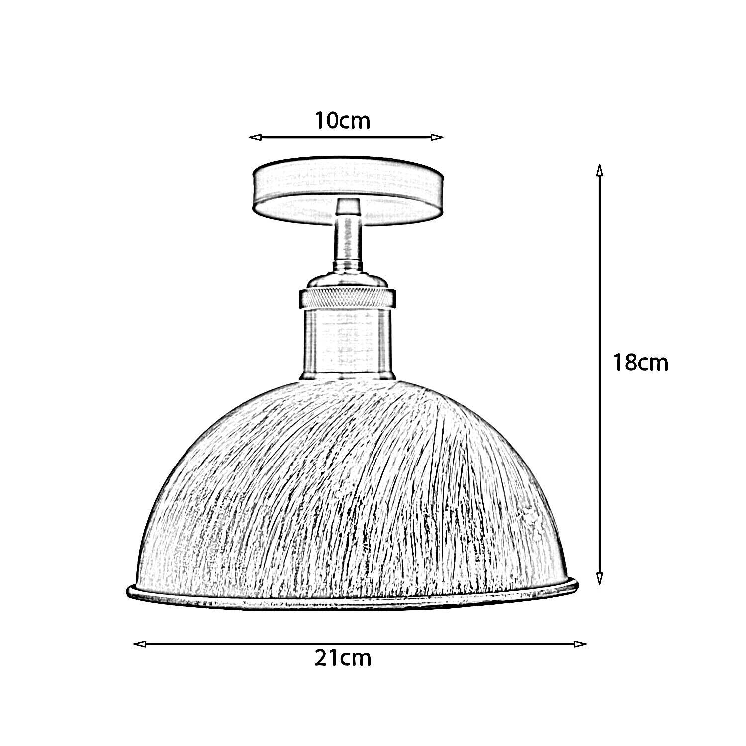 LEDSONE Metall-Lampenschirm – Retro Industrie-Look, 30 Cm Breit, 16 Cm Hoch, Kupfer (mit Reduzierring)