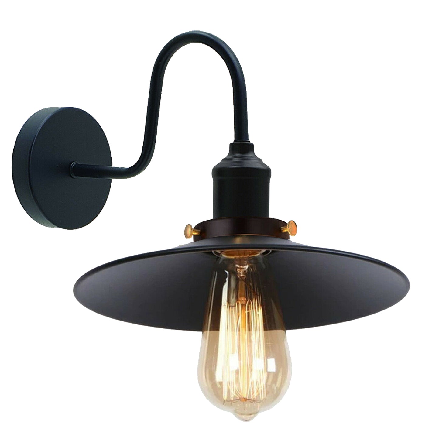 Schwarz-Retro Vintage Wandleuchte Metall-Wandlampe Industrielampe Laterne Licht E29