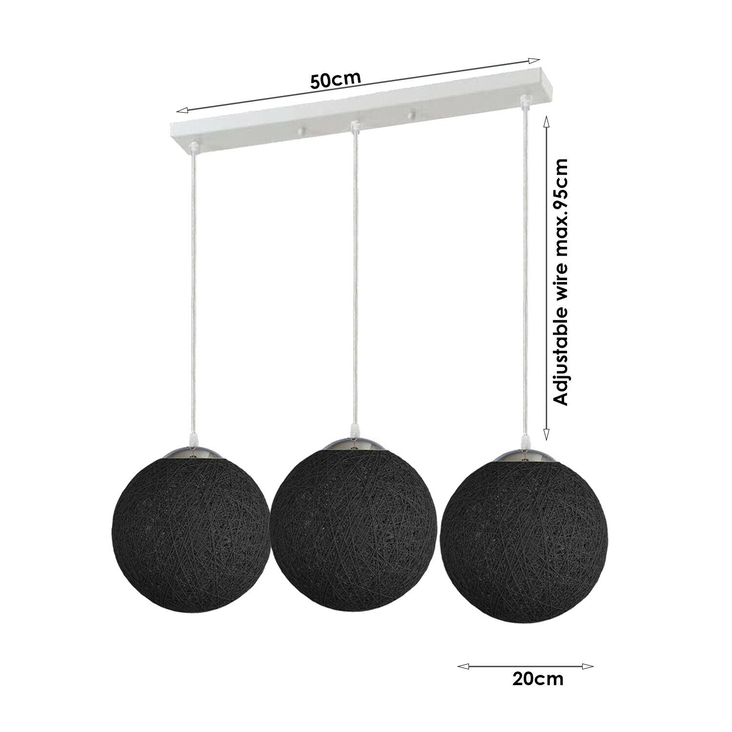 Pendelleuchte 3 flammig Modern Rattan Esstisch