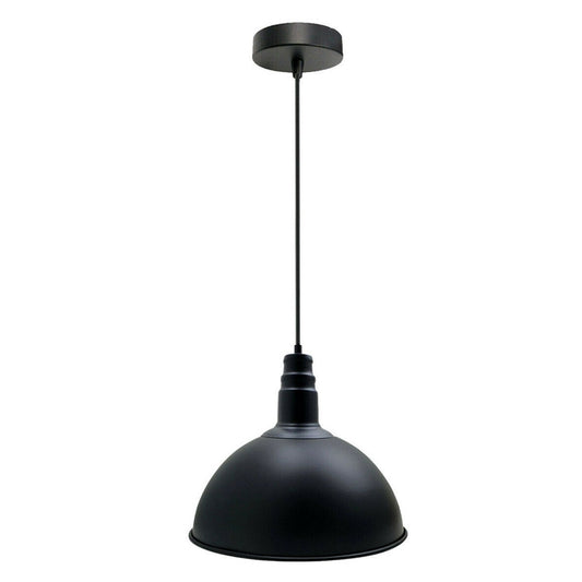 Schwarz Pendelleuchte Ø 30cm Metallschirm 

