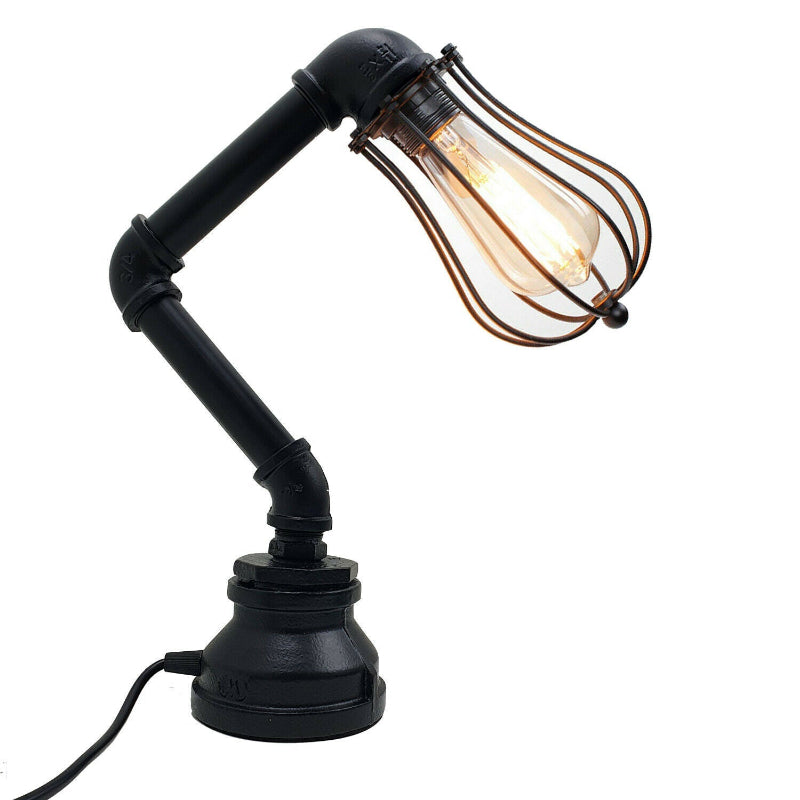  Tischlampe Vintage Schwarz Tischleuchte Metall 
