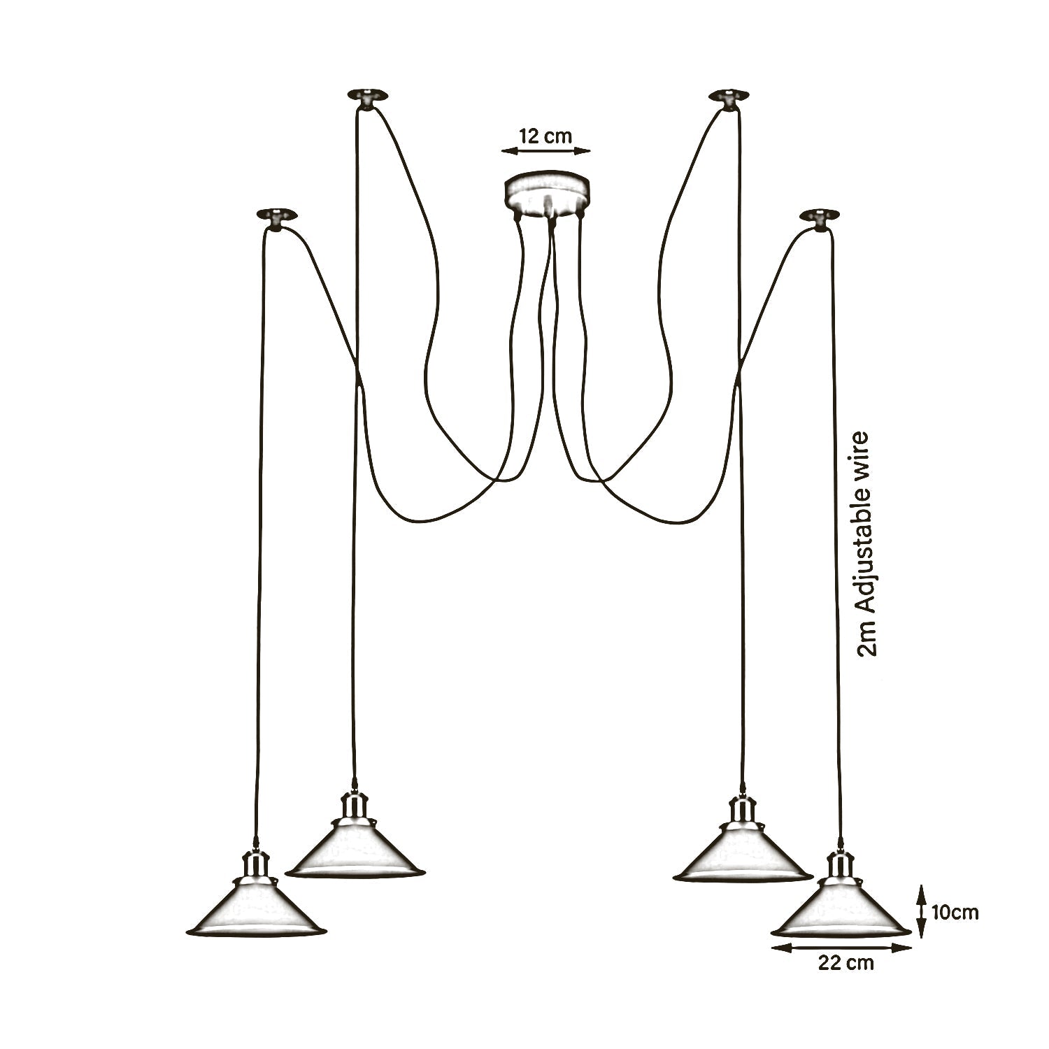 Spinnenlampe 4 flammig Kronleuchter Deckenleuchten