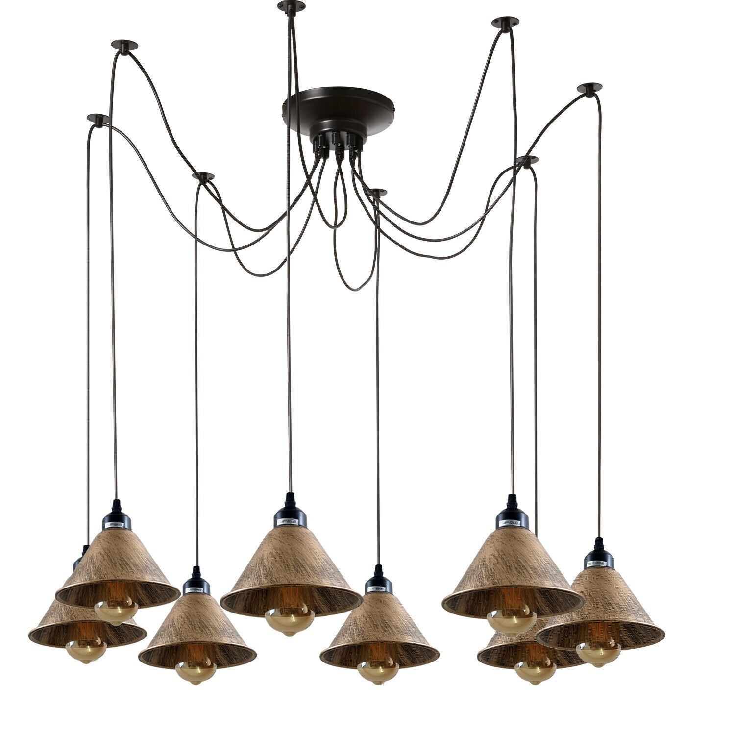 Spinnenlampe Decke Loft Stil Pendelleuchte 8 Flammig