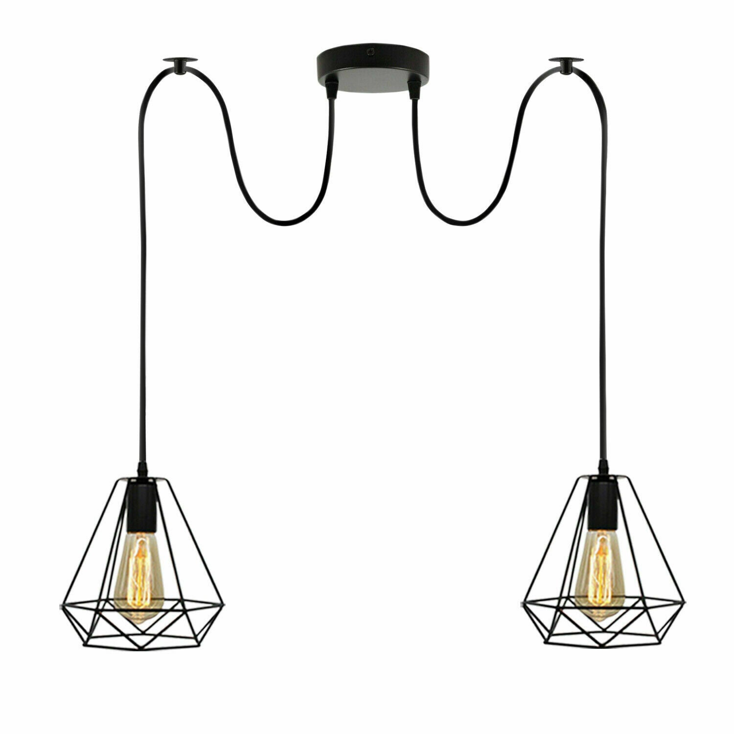 Spinnenlampe Decke 2-Flammig Pendelleuchten Deckenrosette