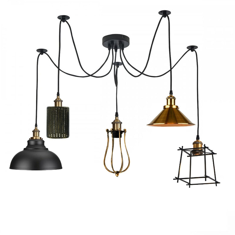 2m Pendelleuchte Käfig Retro Industrielle Deckenleuchte Spinnenlampe