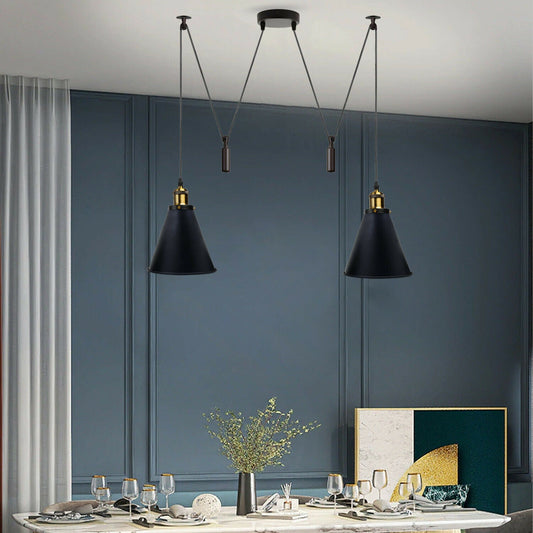 Spinnenlampe Vintage mit Edison Glühbirnen