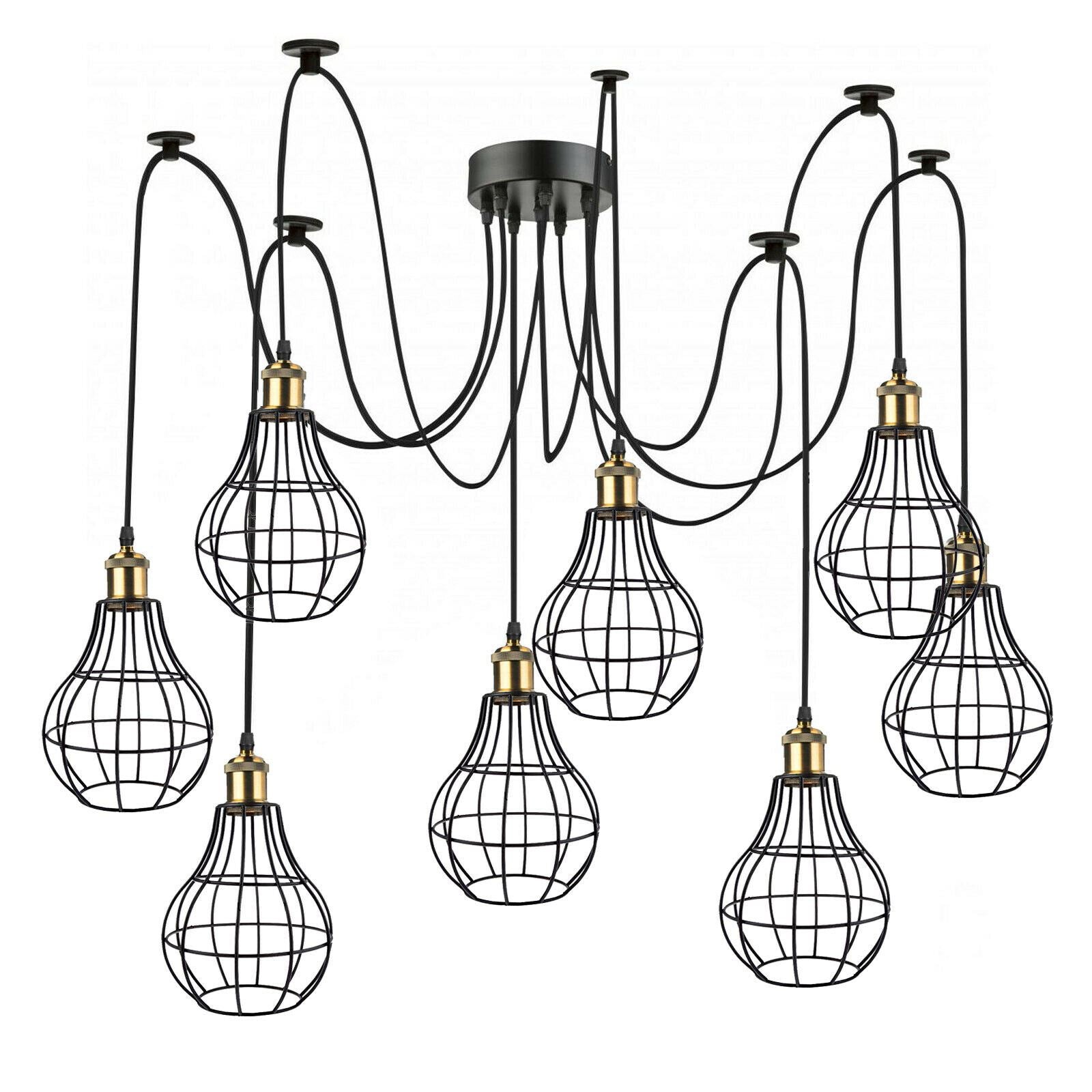 Pendelleuchte 8-flammig Spinnenlampe decke Käfig 