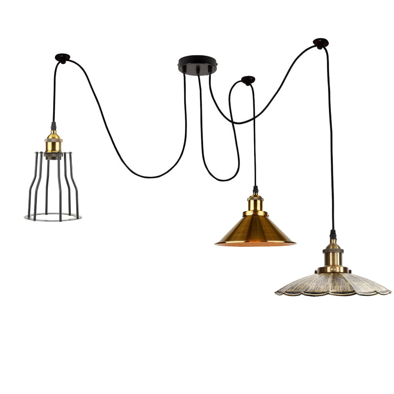 Spinnenlampe mit Glühbirnen im Edison-Stil