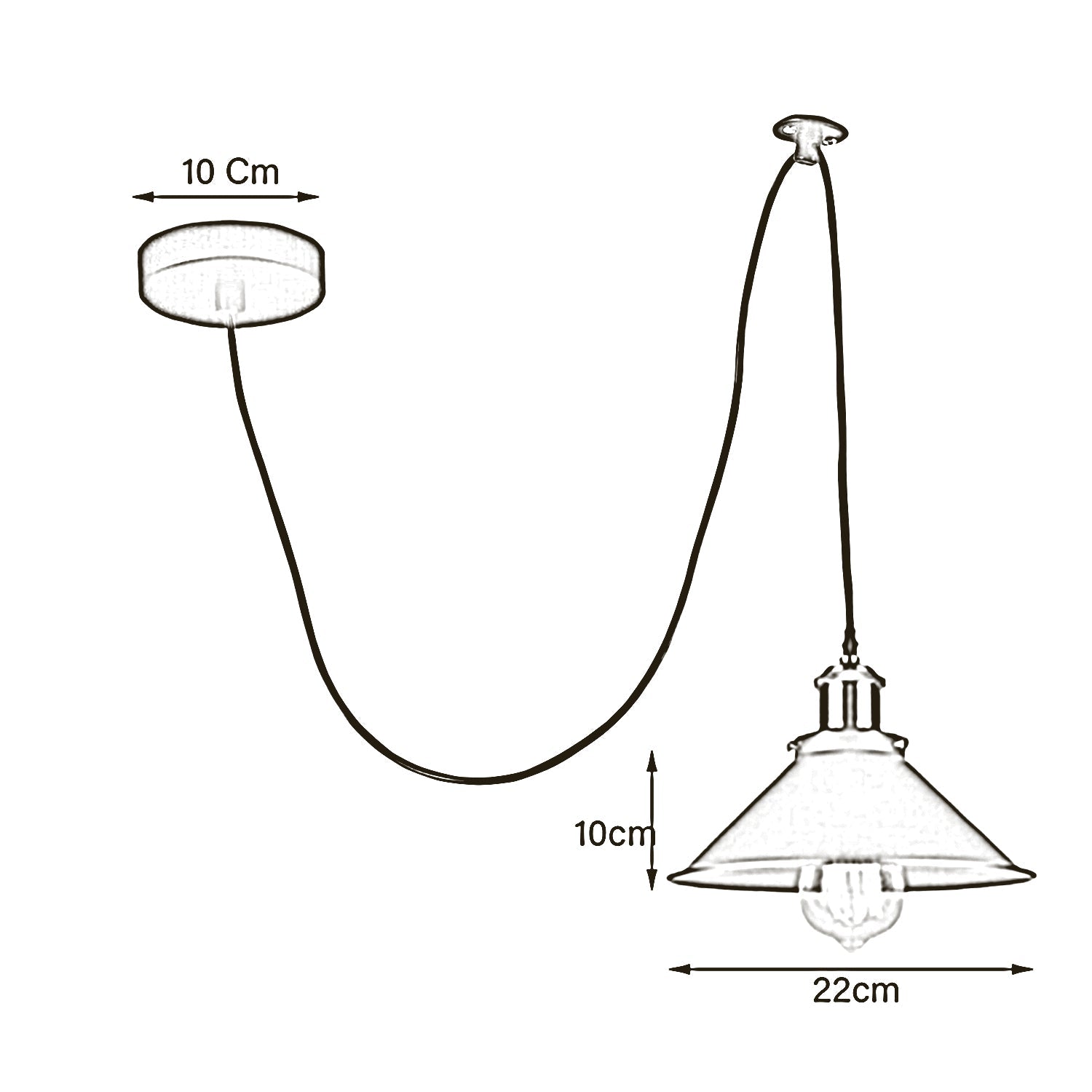 Spinnenleuchte mit E27 Fassung und Stoffkabel