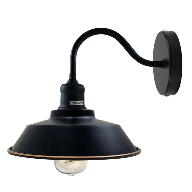 Stilvolle schwarze Wandleuchte im Vintage Look mit E27 Gewinde