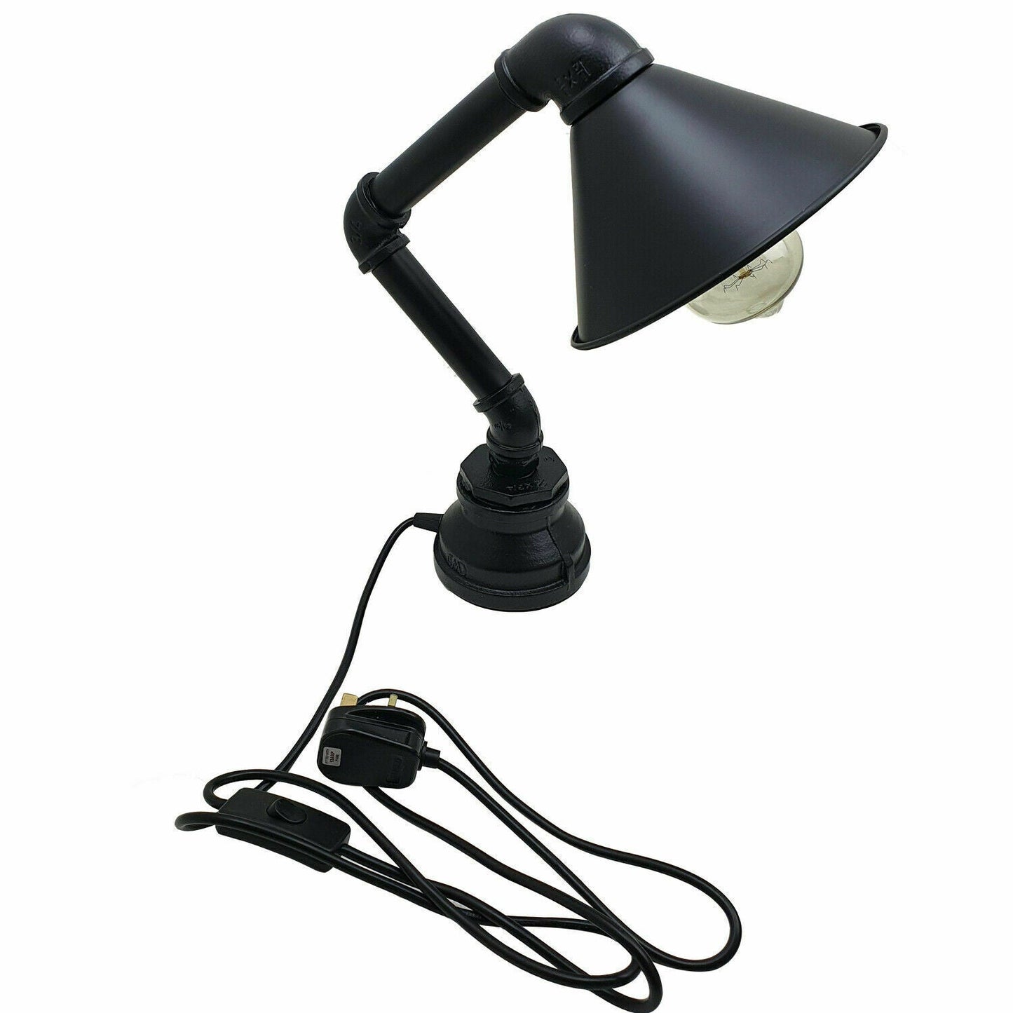Tischleuchte Retro Licht Plug in Wasserpfeife Steampunk Schreibtisch Lichtschirm LEDSone DE-7