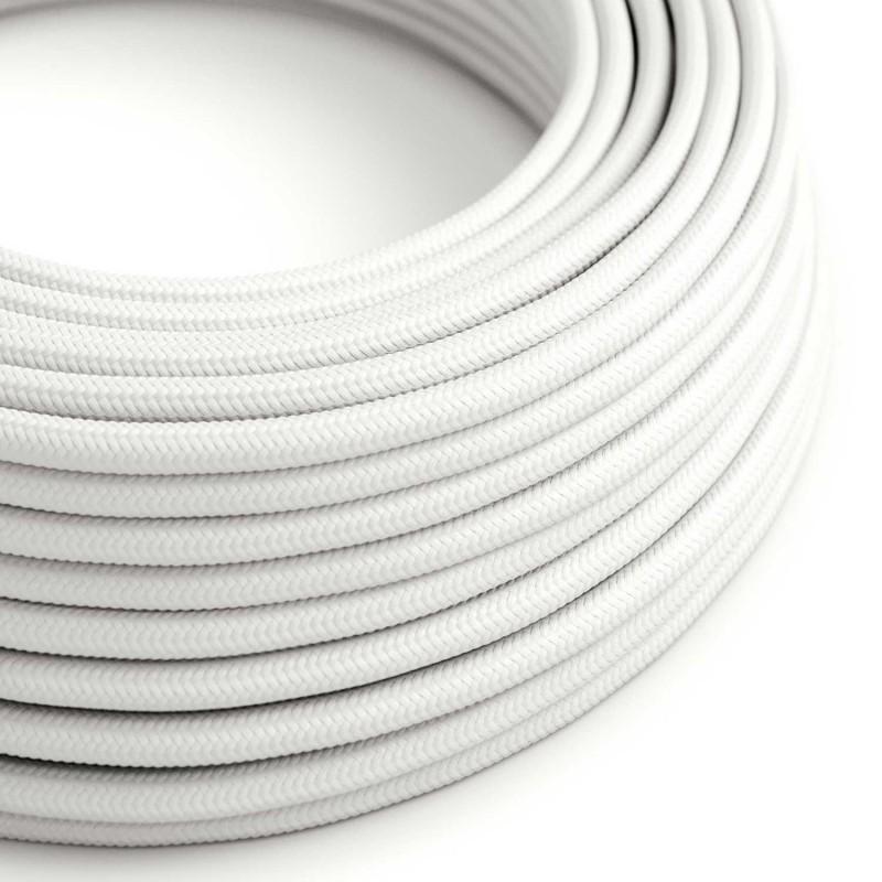 Textilkabel Meterware Stoffkabel weiß rund