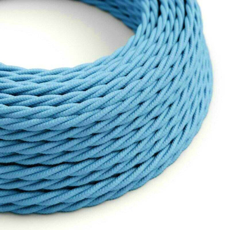 Textilkabel blau gedreht
