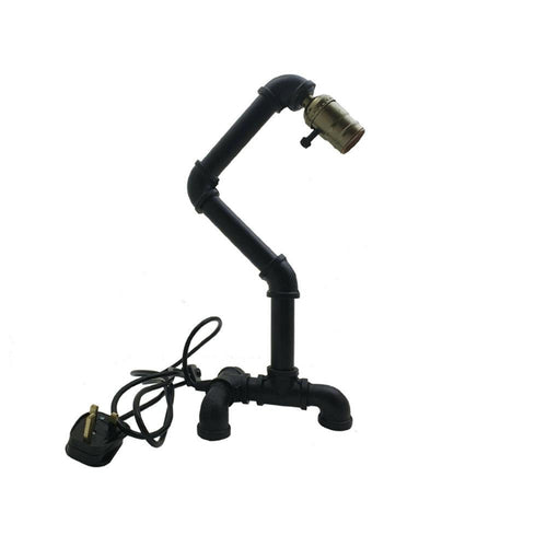 Lampada da tavolo dimmerabile in tubo d'acqua - E27, metallo, 40 cm, nero~1248