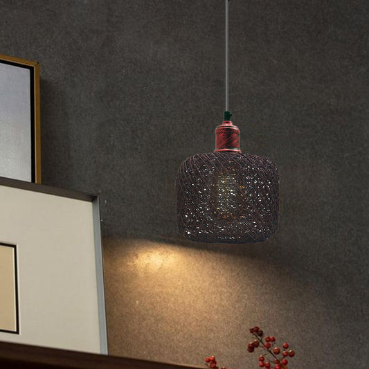 Trommel-Industrie Vintage Lampe Retro Deckenlampe Pendelleuchte Kronleuchter E27 Käfig