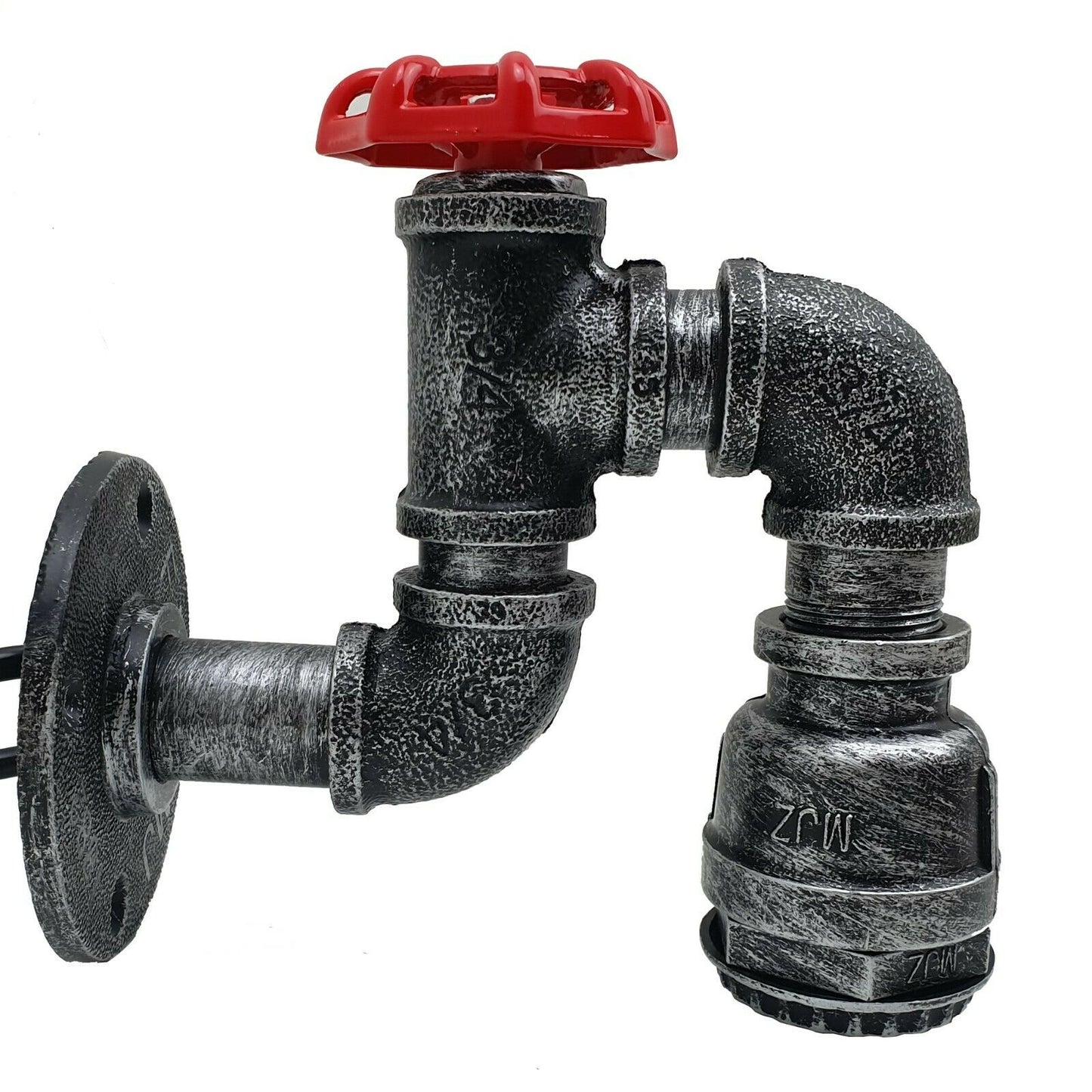 Metall Wasserpfeife Deckenleuchte Wandleuchte Vintage Industriell Rustikal Steampunk Lampe Leuchte Gebürstetes Silber LEDSone DE-2