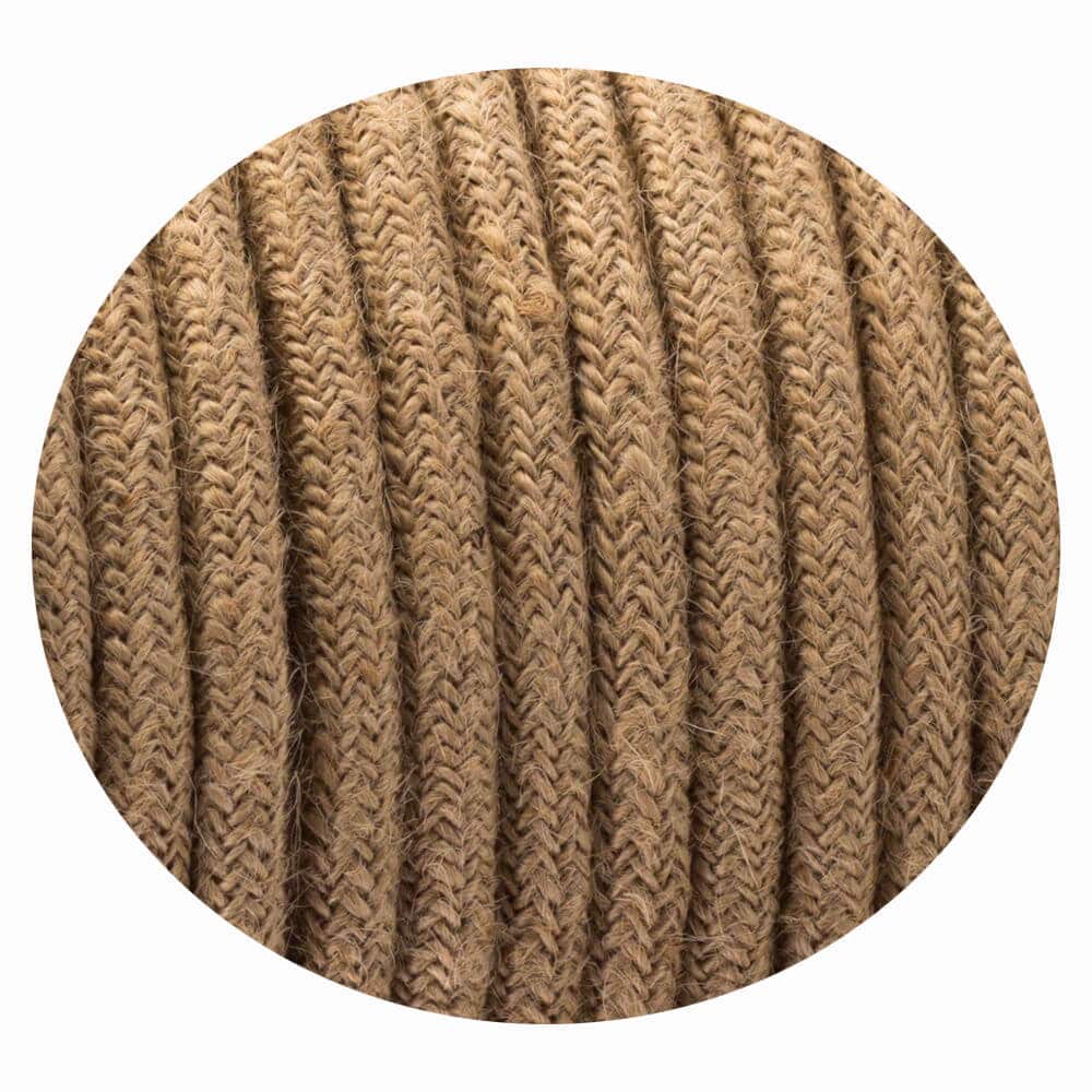 Vintage 3-Adrig Rund Kabel Flexibles Hanf Textilkabel