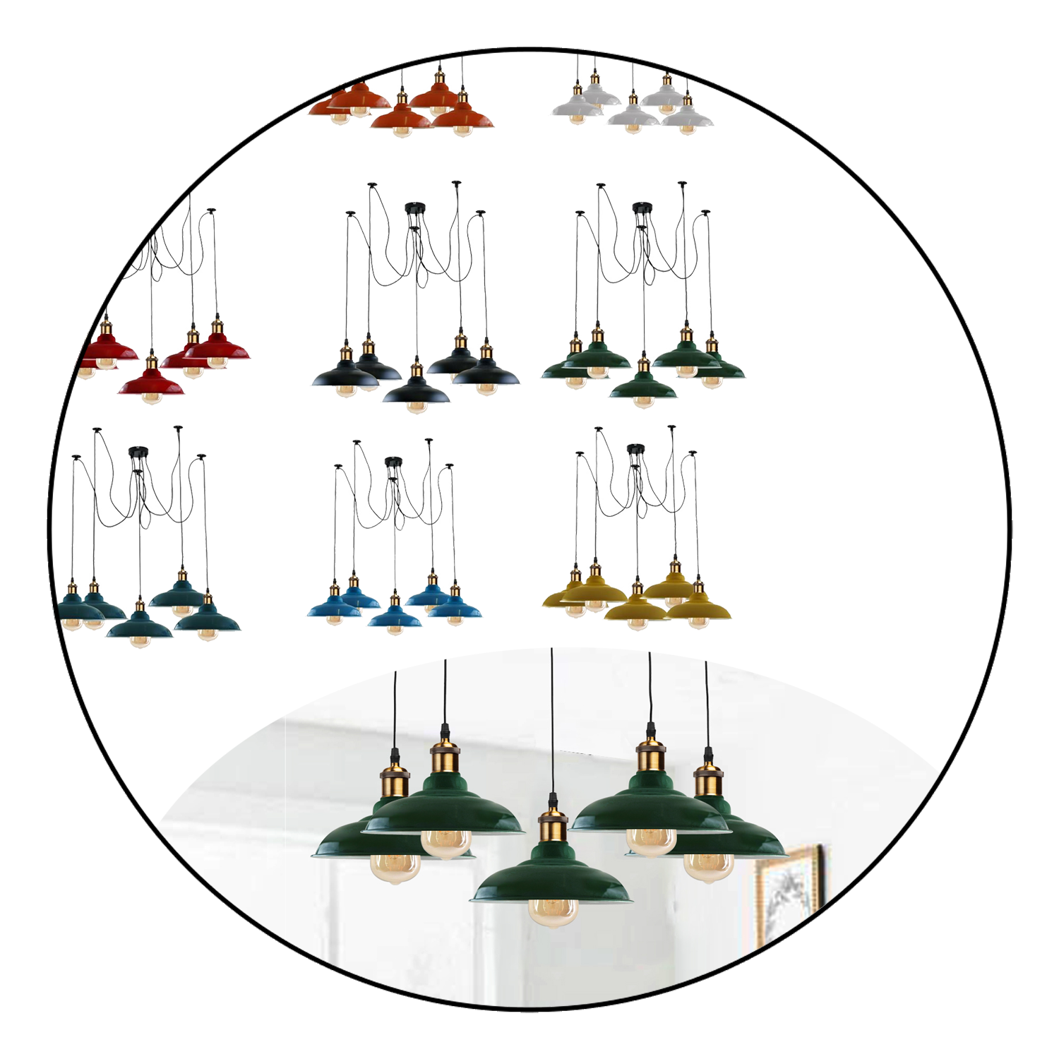 Vintage 5 Flammig Deckenlampe Spinnendesign