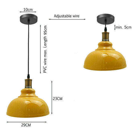 gelb Verstellbar Pendelleuchte E27 Metall 